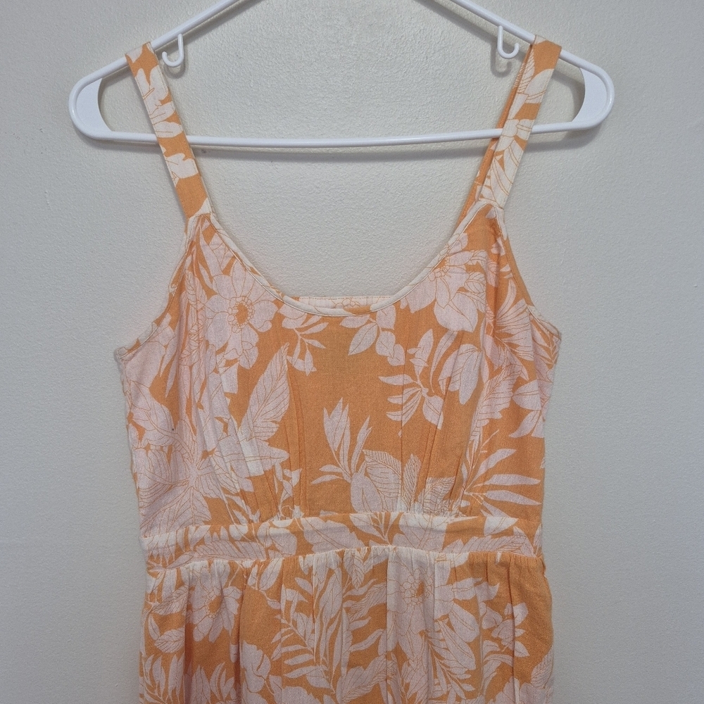 GAP Women's Resortwear Beach Orange Floral Maxi Dress Size 2 - Picture 3 of 7